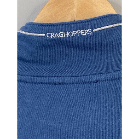 Craghoppers Long Sleeve ¼ Zip Pullover Men’s XXL Blue Insect Shield Stretch UK - Picture 8 of 16